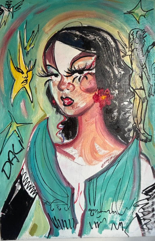 Como la Flor 24x20 oil and acrylic original painting